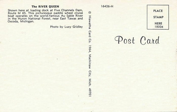 AuSable River Queen - Postcard (newer photo)
